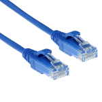 ACT Blauwe 0.5 meter LSZH U/UTP CAT6 datacenter slimline patchkabel snagless met RJ45 connectoren