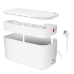 LogiLink Outlet Strip, Storage box w/4 safety +1 Euro socket, w/2x USB-A, 1x USB-C, white