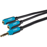 Maplin MAV35012 audio cable 3.5mm 3 x 3.5mm Black, Blue