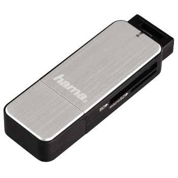 00123900 HAMA 123900 - MicroSD (TransFlash) - MicroSDHC - MicroSDXC - MMC - SD - SDHC - SDXC - Black - Silver - USB 3.2 Gen 1 (3.1 Gen 1) - 68.1 mm - 22.7 mm - 12 mm