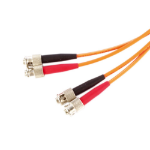 Videk 62.5/125 OM1 ST to ST Duplex Fibre Optic Patch Cable Orange 15Mtr