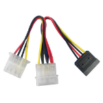 Lindy SATA/5.25" Power Adapter Splitter Cable, 0.15m Multicolour
