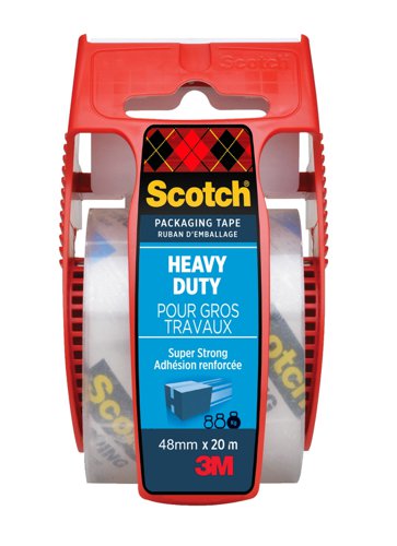7100296013 SCOTCH BRI Packaging Tape Transparent Extra Resistant 48mm x 20m in Hand Dispenser (Pack 1) 7100296013