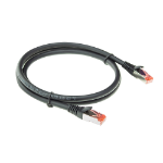 ACT Zwarte 1,5 meter PVC U/FTP CAT6A high flexibility tangle-free patchkabel snagless met RJ45 connectoren