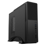 CIT S014B Micro ATX Slim Desktop Case, 300W PSU, Mesh Front, 8cm Fan, Card Reader, USB 3.0, Black