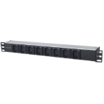 Intellinet 19" 1U Rackmount Anti-Shedding 8-Output C13 Power Distribution Unit (PDU), With Removable Power Cable and Rear C14 Input