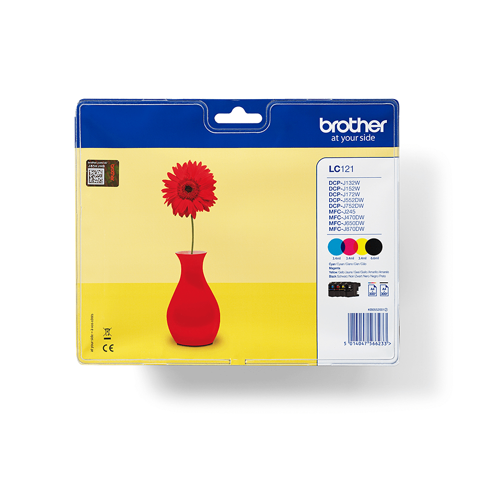 Image of Brother LC-121VALBPDR Ink cartridge multi pack Bk,C,M,Y Blister,...