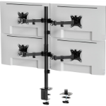 VONHAUS Quad Monitor Stand for 13-32" Screens, Four Screen Monitor Desk Mount, Height Adjustable, Easy Assemble Stand with Full Tilt, Rotation & Swivel Arms, VESA 75x75 & 100x100mm