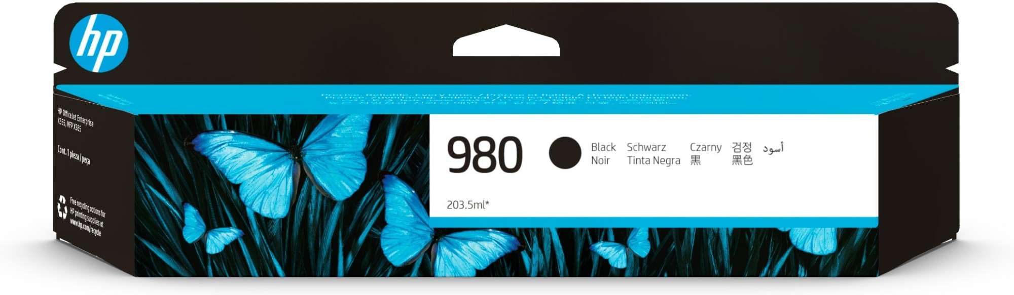 HP D8J10A/980 Ink cartridge black, 10K pages ISO/IEC 24711 203.5ml for HP OfficeJet X 555