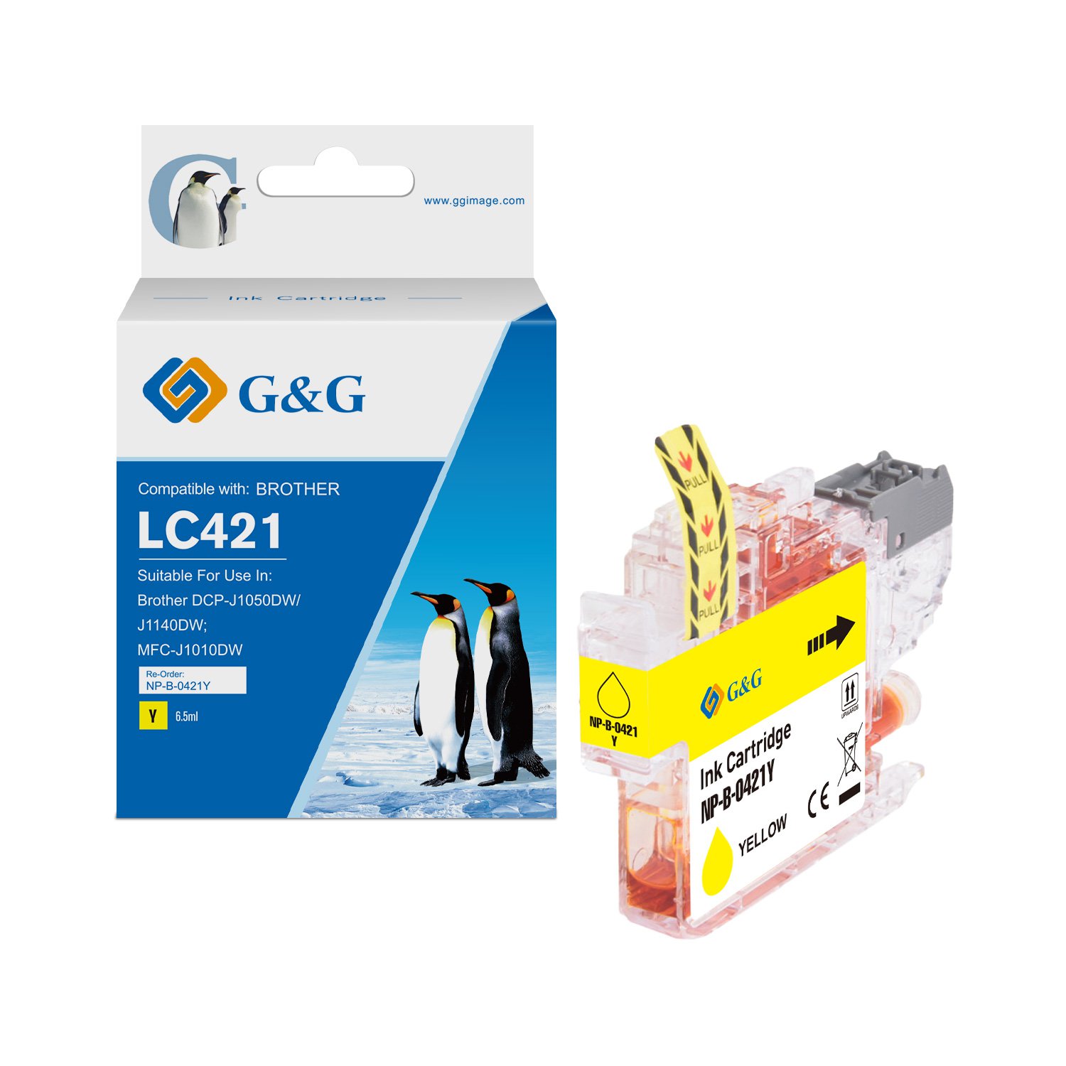 Image of CTS Wholesale Compatible Brother LC421Y Yellow Ink Cartridge 6.5ml Dye