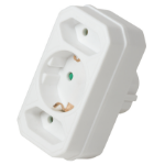 LogiLink LPS221 power plug adapter Type F Type C (Europlug)+Type F White