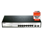 D-Link DGS-1210-10 Managed L2 Gigabit Ethernet (10/100/1000) 1U Zwart, Grijs