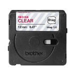 Brother BTAG132 12MM RED ON CLEAR TAPE