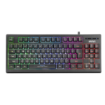 MARVO Scorpion K607 80% TKL Layout Gaming Keyboard, Multimedia, USB 2.0, Full Anti-ghosting, Ergonomic Compact Design, 3 Colour LED backlit with Adjustable Brightness, Black