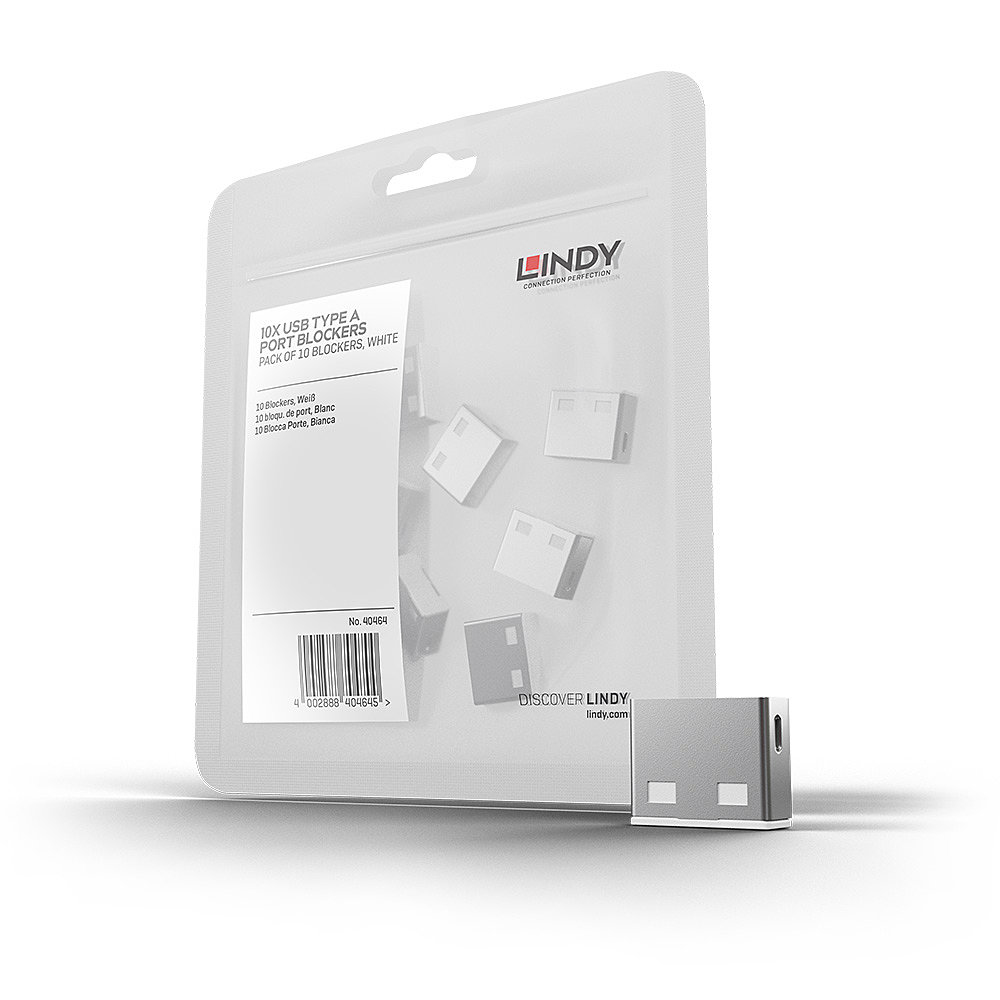 Image of Lindy 10 USB Port Locks WHITE no Key