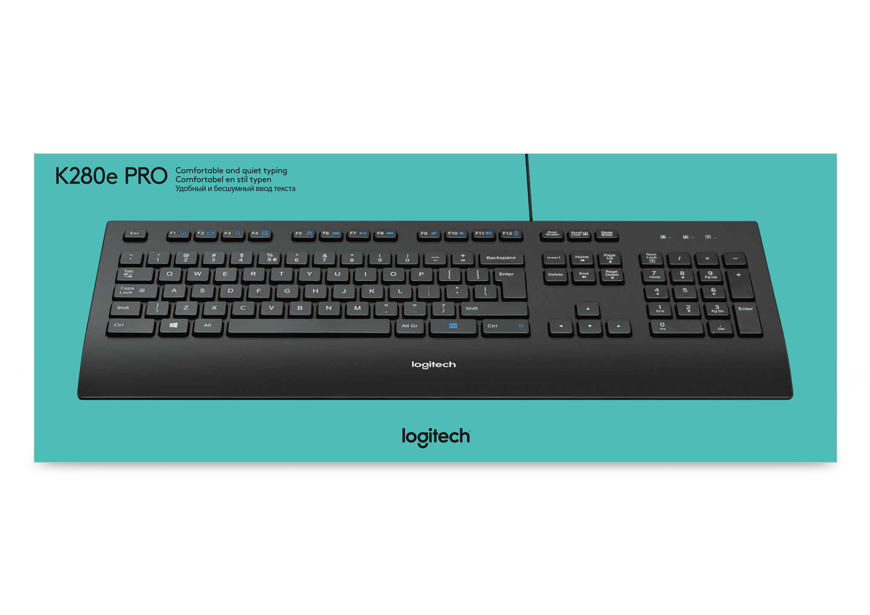 Logitech K280e keyboard USB QWERTY US International Black