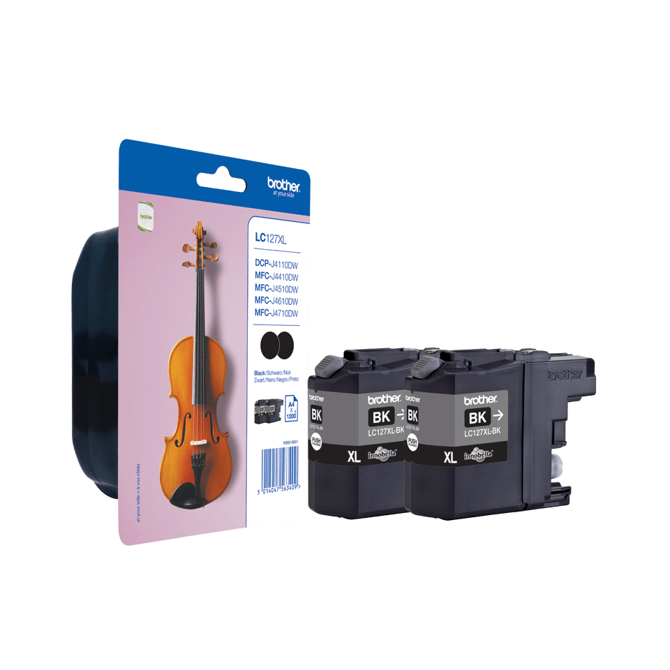 Brother LC-127XLBKBP2 Ink cartridge black twin pack. 2x1.2K pages ISO/