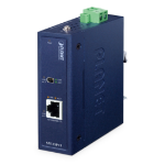 PLANET IP30 Industrial 1-Port 10BASE-T1L + 1-Port 10/100BASE-TX Single-Pair Ethernet Media Converter (IEC 63171-2 SPE connector, netwerk media converter Blauw