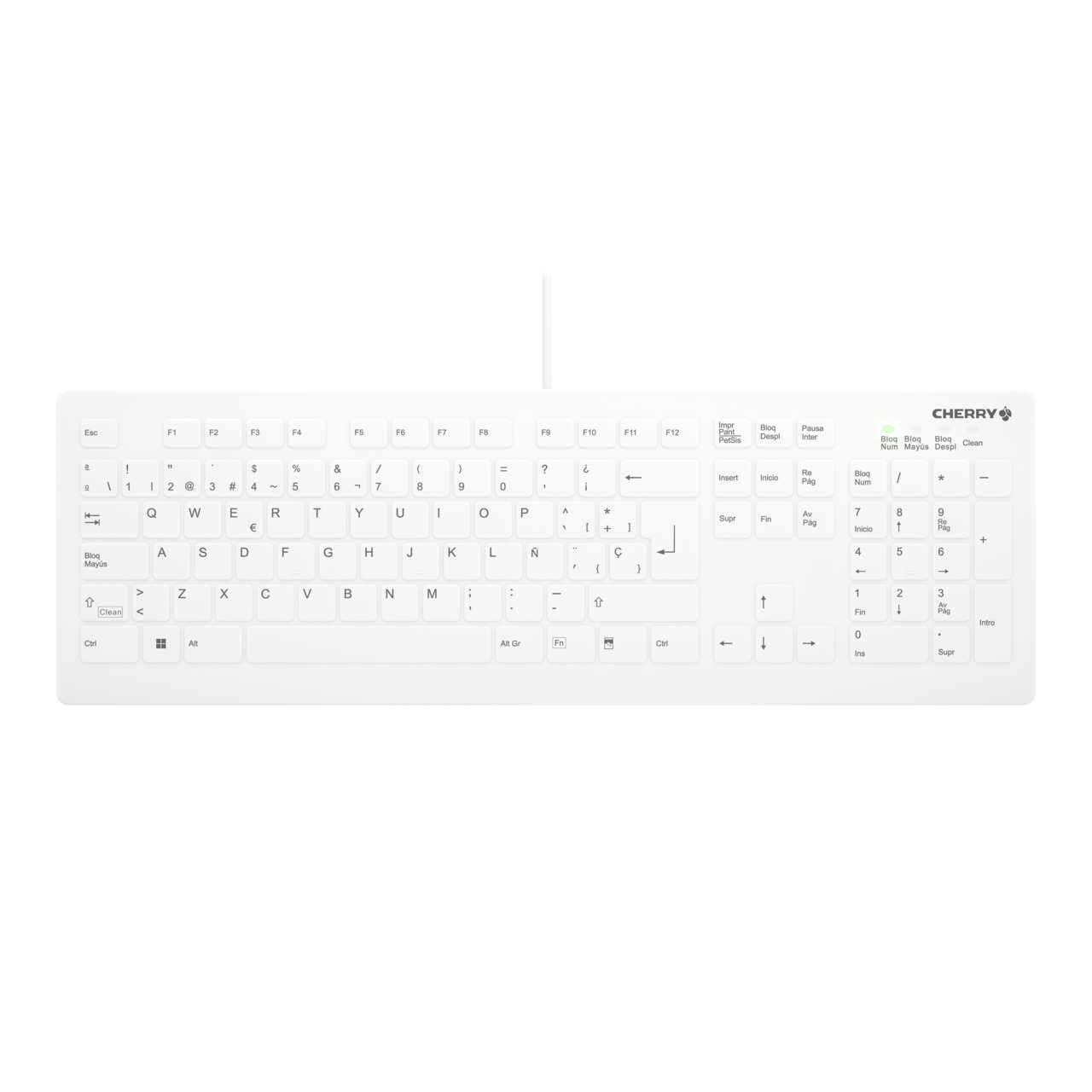 CHERRY AK-C8112 Keyboard Medical USB QWERTY Spanish White