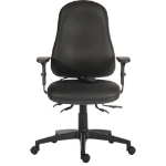 Teknik Ergo Comfort Air High Back PU Ergonomic Operator Office Chair with Arms Black - 9500AIR-PU/0270 DD