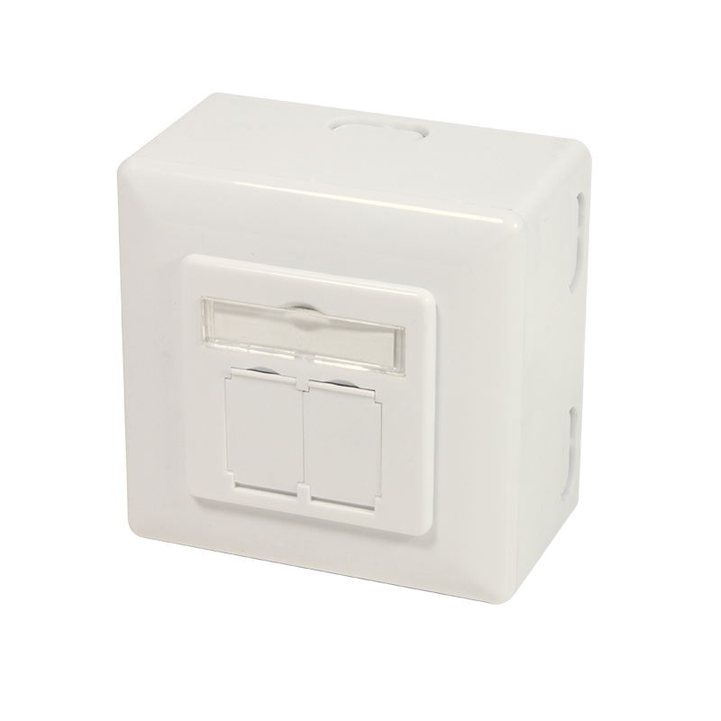 Image of LogiLink NP0124 socket-outlet 2 x RJ-45 Metallic, White