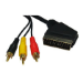 Cables Direct SCART - 3x RCA, 5m SCART (21-pin) 3 x RCA Black