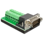 DeLOCK 65424 cable gender changer VGA 16p Black, Green, Silver