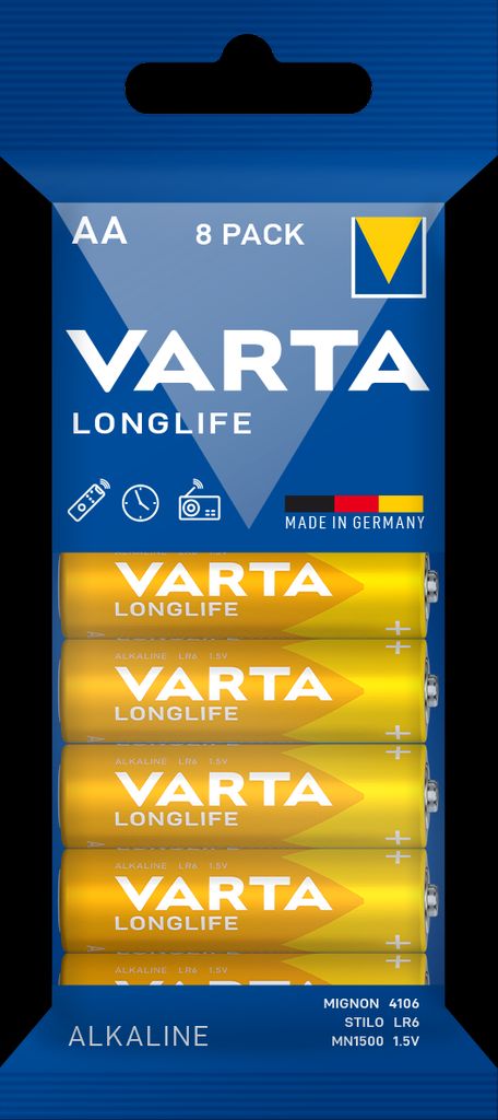 EU Product - Longlife Alkaline AA battery LR06, 8-pack thumbnail