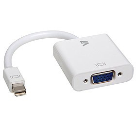 Photos - Cable (video, audio, USB) V7 White Video Adapter Mini DisplayPort Male to VGA Female CBL-MV1WHT-5E 
