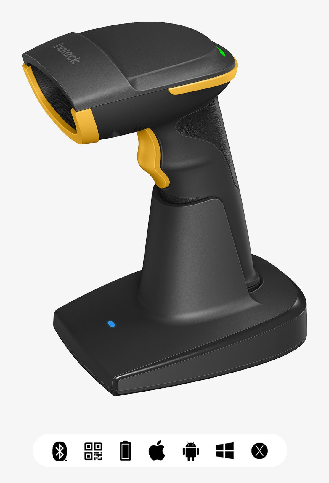 Inateck BCST-54 Handheld bar code reader 1D/2D CMOS Black, Yellow