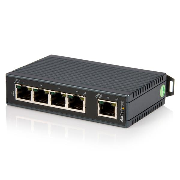Image of StarTech.com 5-port industrial Ethernet switch - DIN rail mountable