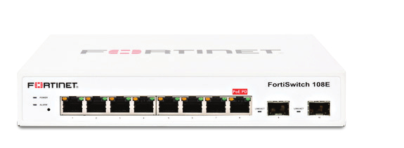 Fortinet Layer 2 FortiGate switch controller compatible switch with 8 x GE RJ45 ports, 2 x GE SFP, Fanless line AC and PSE dual powered.