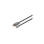 Manhattan USB-C to DisplayPort 1.4 Cable, 8K@60Hz, 3m, Male to Male, Black, Three Year Warranty, Polybag