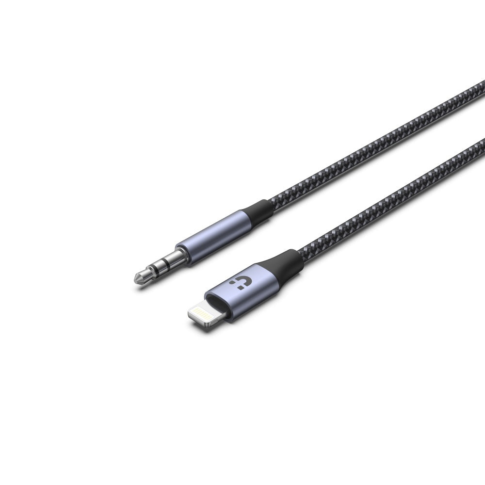 UNITEK M1209A audio cable 1 m 3.5mm Lightning Black, Grey