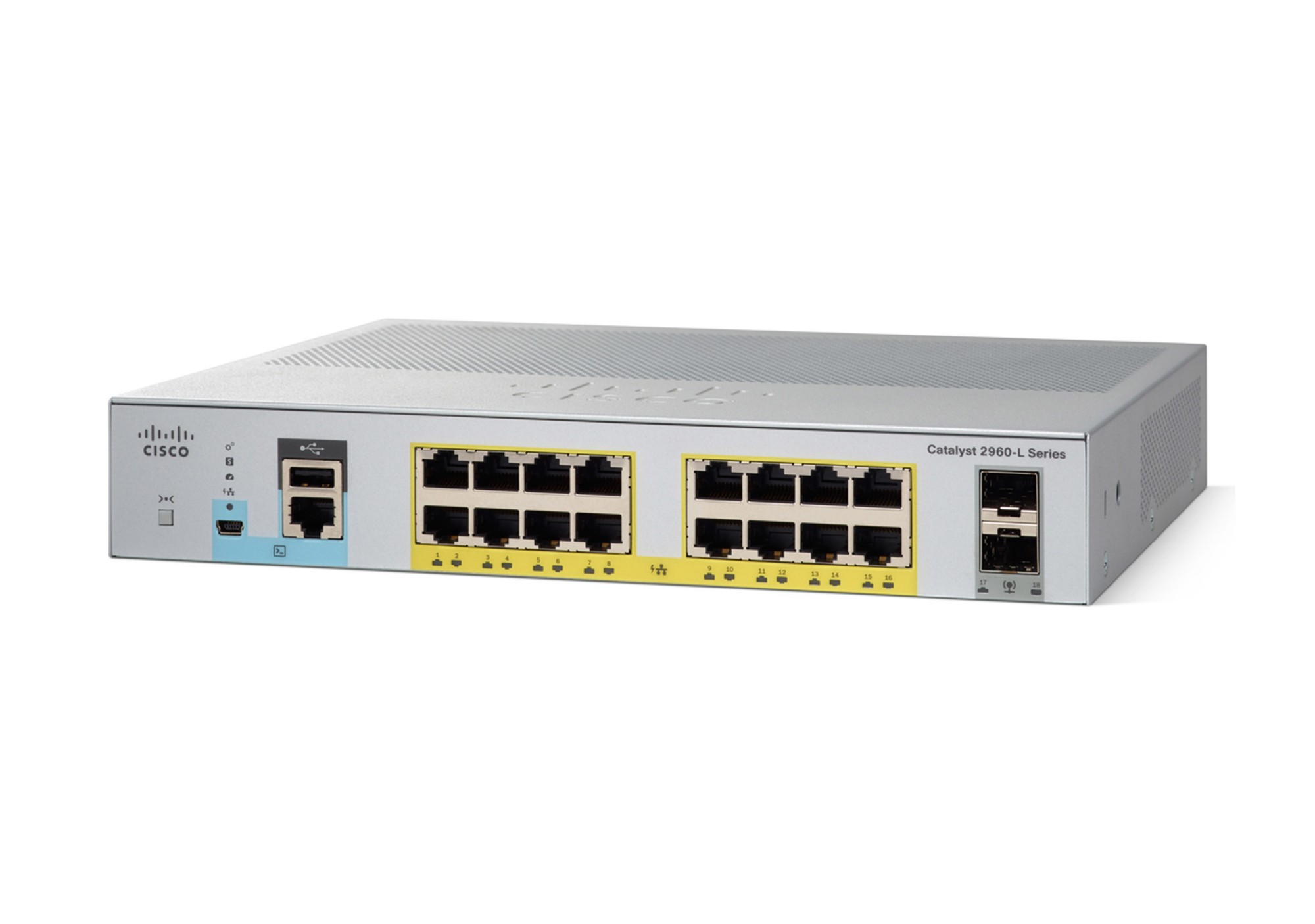 Cisco WS-C2960L-SM-16PS 16-Port Gigabit 1U Network Switch Cisco WS-C2960L-SM-16PS 16-Port Gigabit 1U Network Switch