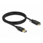 DeLOCK SuperSpeed USB (USB 3.2 Gen 2) Cable Type-A male to USB Type-C male with screws on the sides 1.5 m