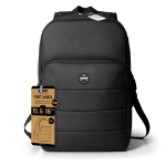 Port Designs Port product- PORTLAND BP ECO II 15.6 backpack in black. This compact; lightweight and reinforced essential backpack uses a lining made from recycled and recyclable materials (r-PET). Includes fully padded construction protecting both Laptops