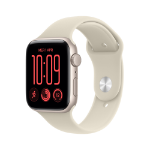 Apple Watch SE (3nd generation) SE 3 GPS 44mm Starlight Aluminium Case with Sand Sport Band - S/M