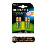 Duracell Recharge Ultra AAA-batterijen, verpakking van 4