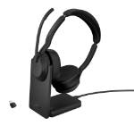 Jabra Evolve2 55 Headset Wired & Wireless Head-band Office/Call center Bluetooth Charging stand Black
