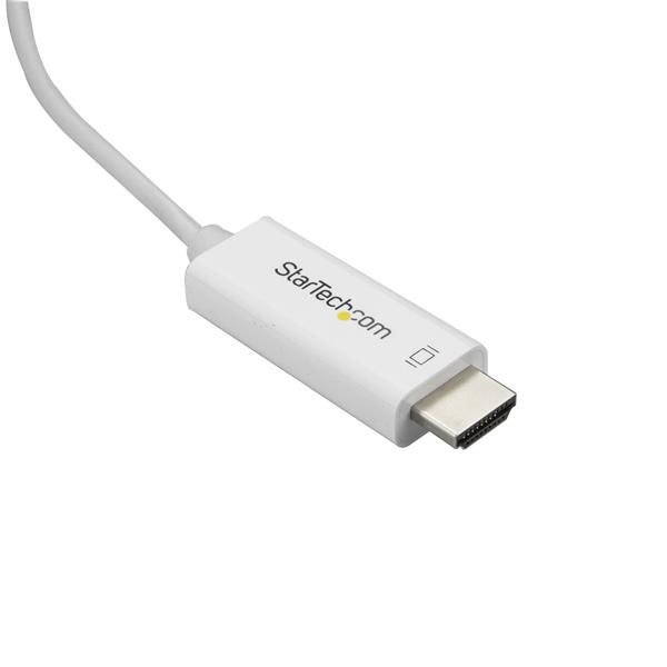 StarTech.com 6ft (2m) USB C to HDMI Cable - 4K 60Hz USB Type C to HDMI 2.0 Video Adapter Cable - Thunderbolt 3 Compatible - Laptop to HDMI Monitor/Display - DP 1.2 Alt Mode HBR2 - White