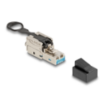 DeLOCK RJ45 plug field-assembly Cat.6A with push and pull latch tool-free