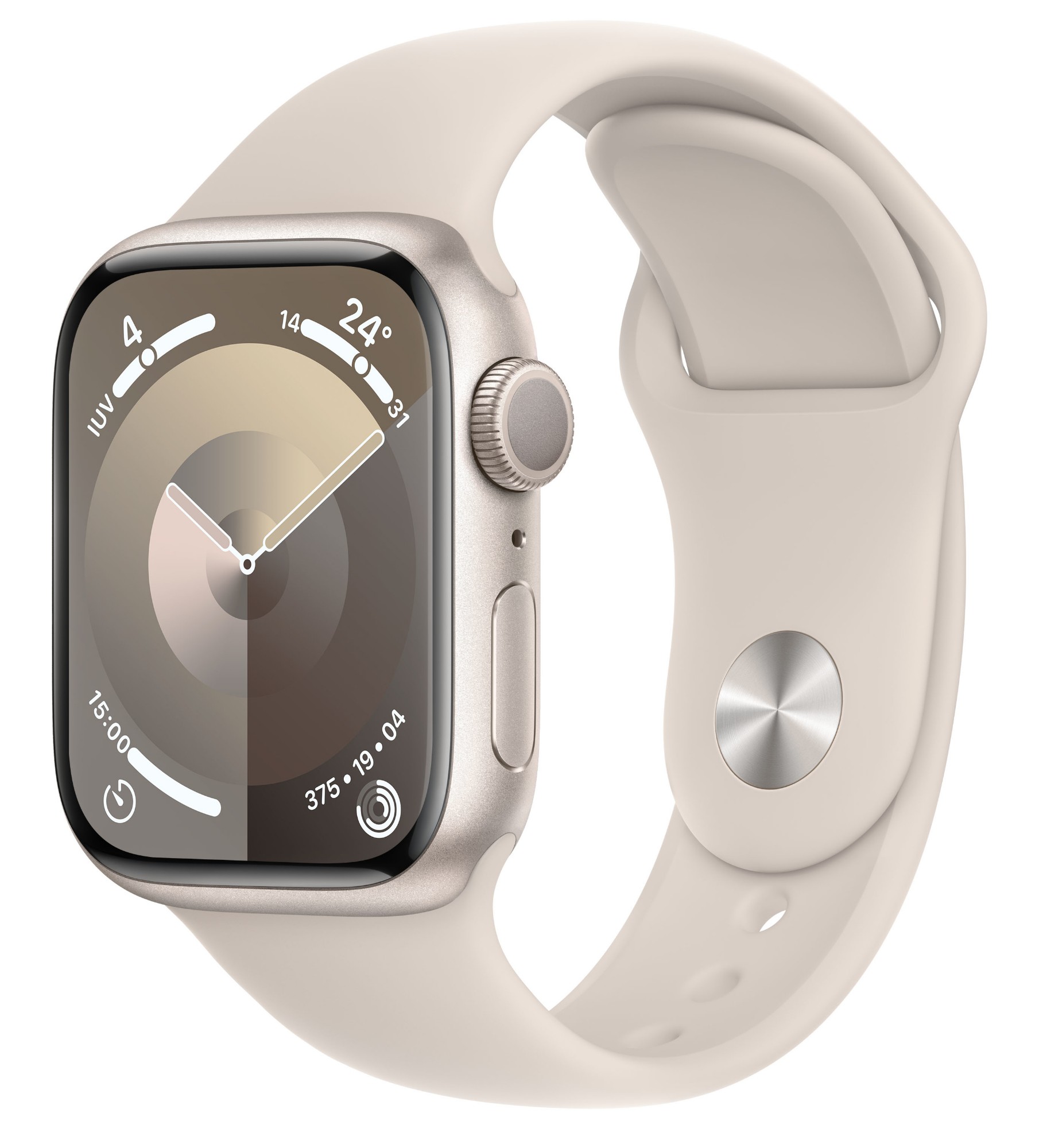 Apple Watch Series 9 GPS 41mm Starlight Aluminium Case w/ Starlight Sport Band - S/M