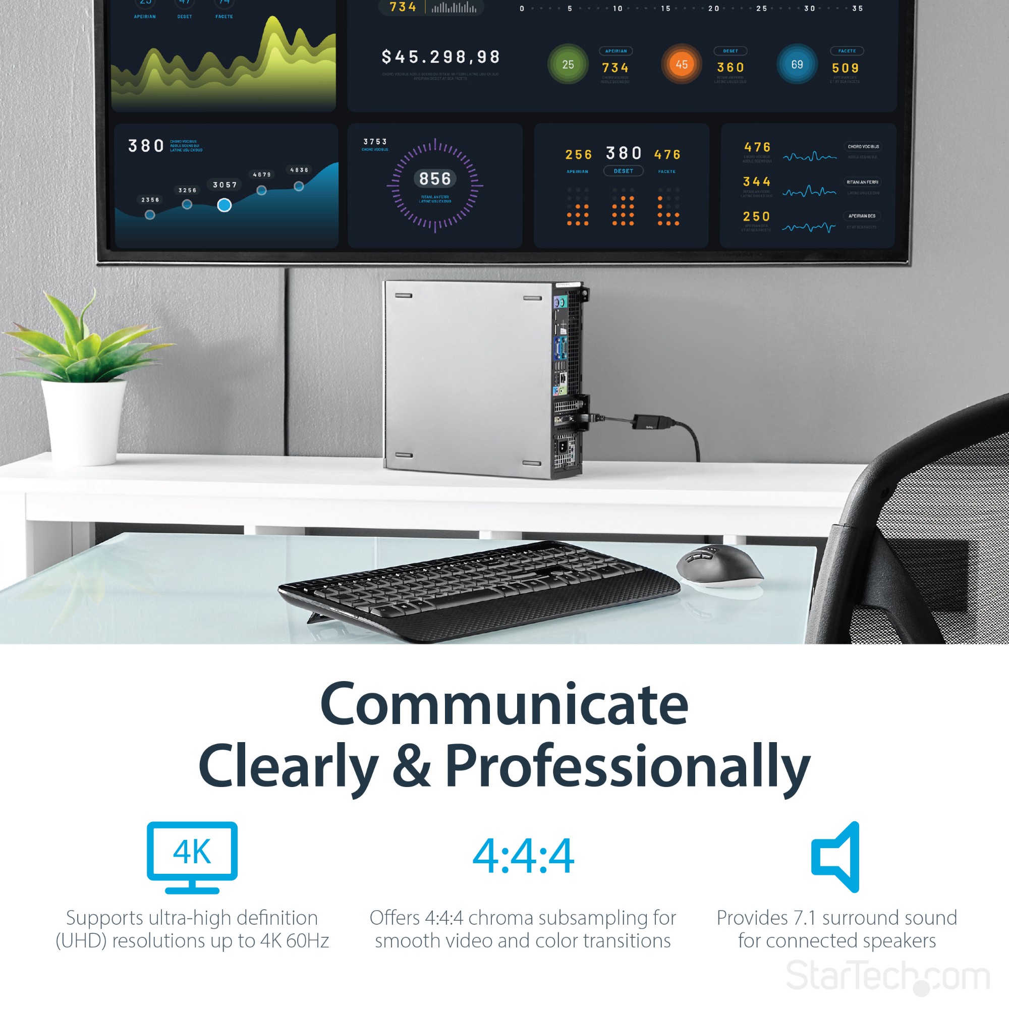 StarTech.com DisplayPort to HDMI Adapter - 4K 60Hz