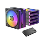 OKINOS Infinity ARGB PWM Fans 6Pack with ARGB PWM Controller hub. 800-1800RPM 52.44CFM. 29.1 dBA