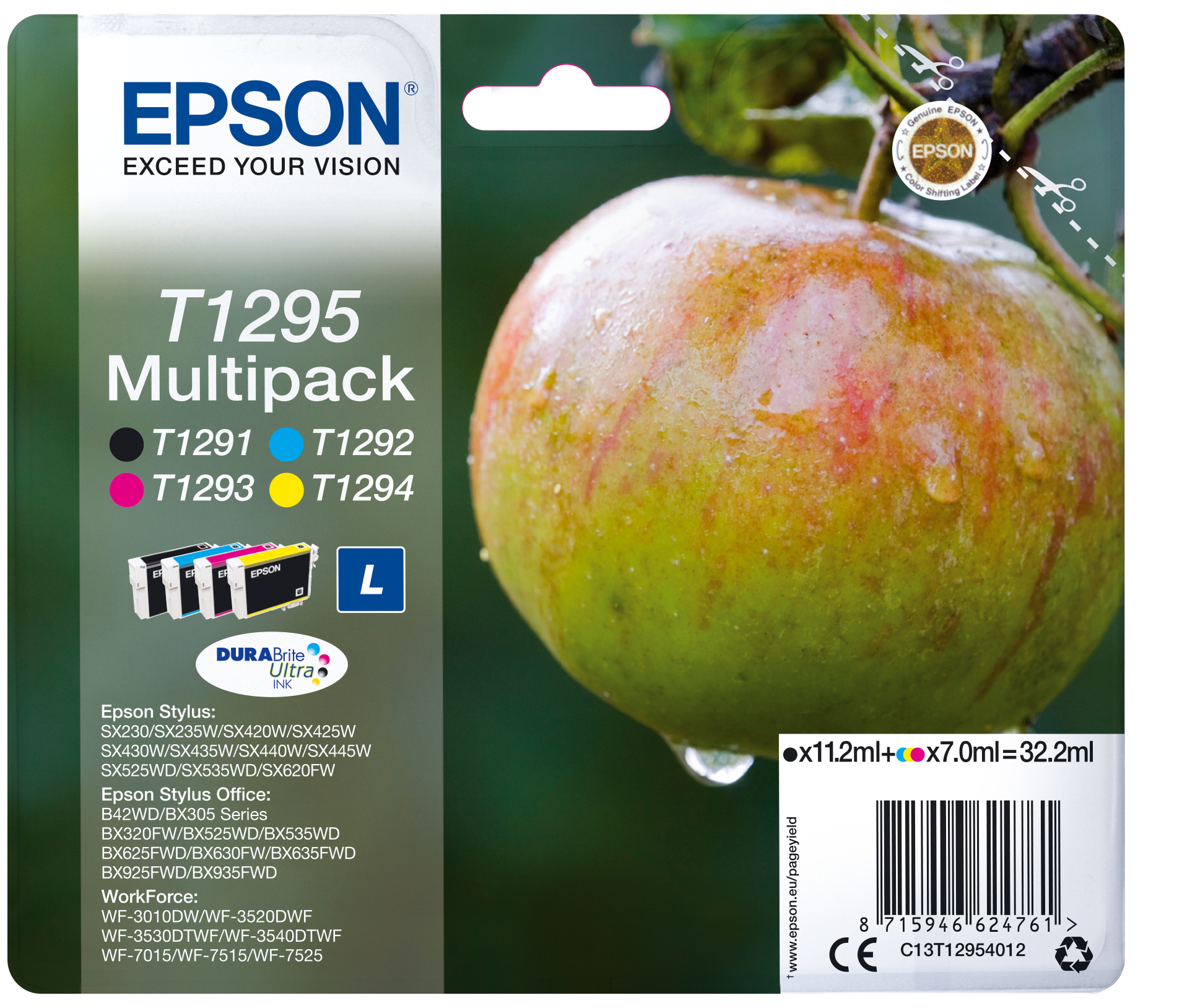Image of Epson C13T12954012/T1295 Ink cartridge multi pack Bk,C,M,Y 11,2 ml...