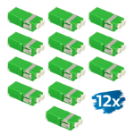 LogiLink Fiber Adapter LC Duplex, 12 pieces, without flange, green, with laser protection