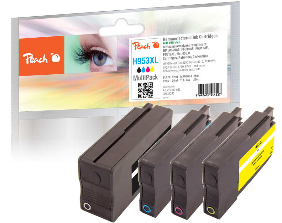 Peach PI300-932 ink cartridge 4 pc(s) Compatible High (XL) Yield Black, Cyan, Magenta, Yellow