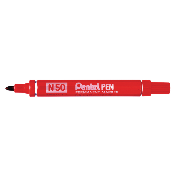 Image of Pentel N 50 permanent marker Bullet tip Red 12 pc(s)