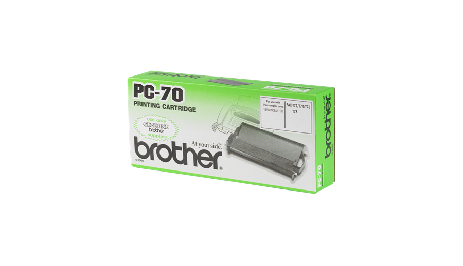 Brother PC-70 Thermal-transfer roll with cartridge, 140 pages for Brother Fax T 72